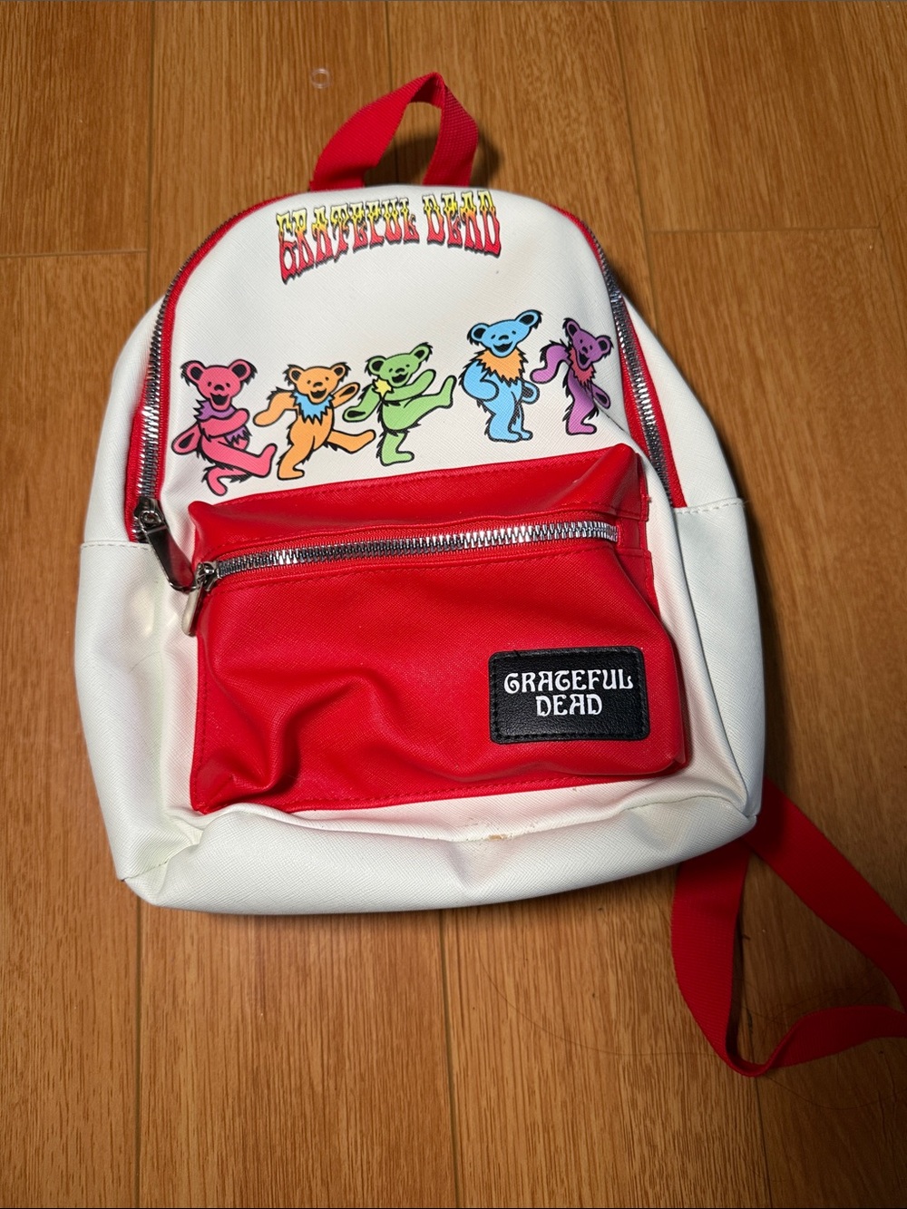 Grateful Dead White & Red Dancing Bears Mini Backpack